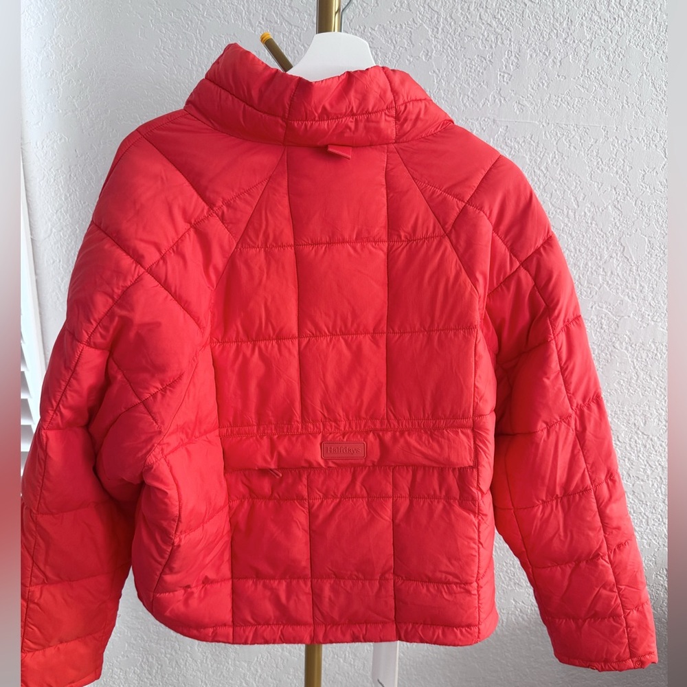 Women's Red Puffer Jacket - Picture 4 of 8